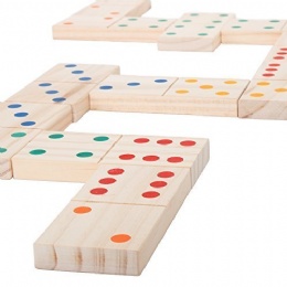 Giant Wooden Dominoes Game Set (28 Pieces)