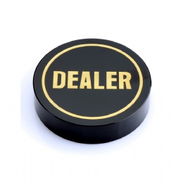 3 Inch Black Crystal Dealer Button